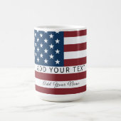 Patriotic US Flag Custom Text Name  Verwandlungstasse (Zentrum)