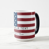 Patriotic US Flag Custom Text Name  Verwandlungstasse (VorderseiteRechts)