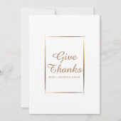 Patriotic US Flag Script Erntedank Dinner Party Einladung (Rückseite)