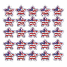 Patriotic US Flag Star Shaped Vinyl Stickers Aufkleber