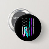 Patriotic US Flag Support Suizid Prevention Aware Button (Vorne & Hinten)