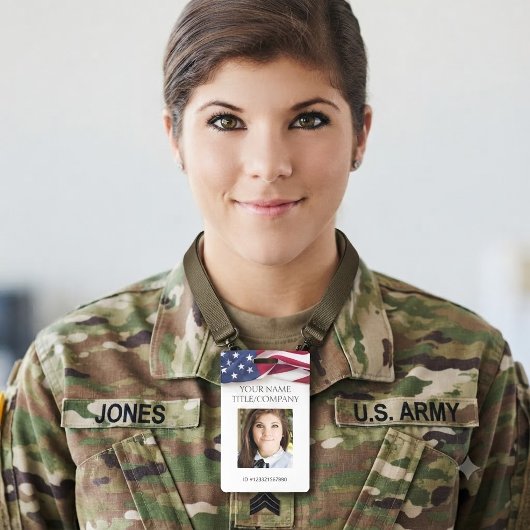 PATRIOTIC US-Flag Template Mitarbeiter Foto ID Ausweis