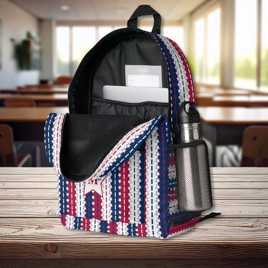 Patriotic - US Flagge - Red White Blue Bedruckter Rucksack