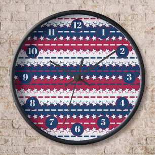 Patriotic - US Flagge - Red White Blue Uhr