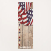 Patriotic US Red White Blue Stars Namaste Custom Yogamatte (Vorderseite)
