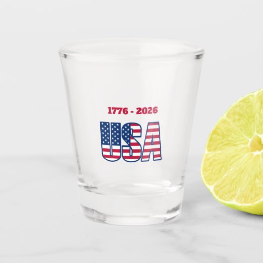 Patriotic USA 1776-2026 Schnapsglas (Vorderseite)
