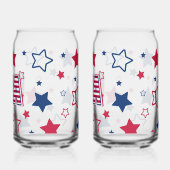 Patriotic USA, 1776, 4. Juli Red, White & Blue Dosenglas (Links)
