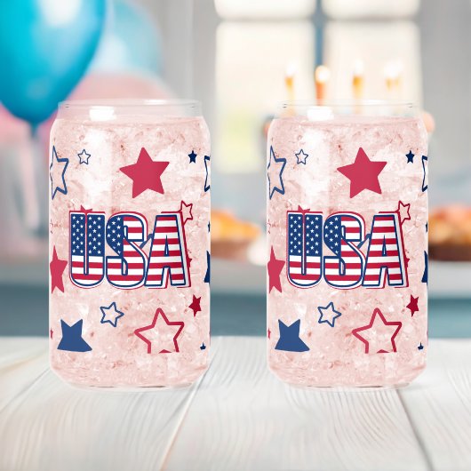Patriotic USA, 1776, 4. Juli Red, White & Blue Dosenglas (Insitu (Baby Party))