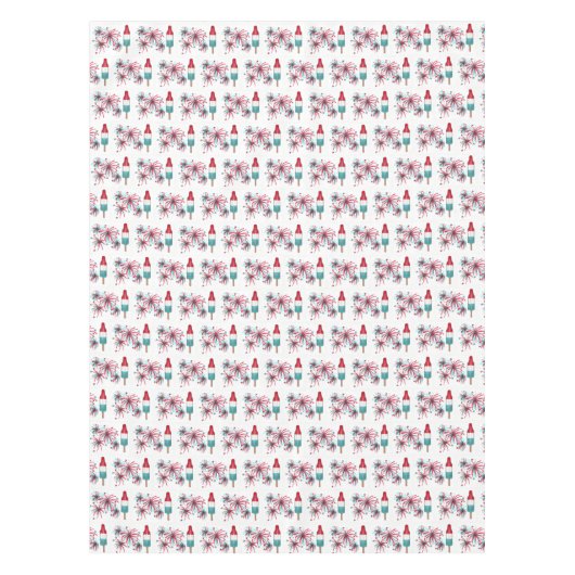 Patriotic USA 4. Juli Rocket Pop Fireworks Tischdecke (Vorderseite)