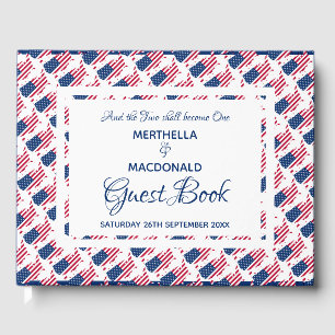 Patriotic USA AMERICA MAP Custom Scripture Wedding Gästebuch