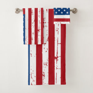 Patriotic USA American Flag Badhandtuch Set