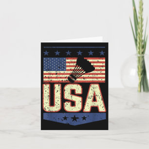 Patriotic USA American Flag Badminton Player - Bir Karte