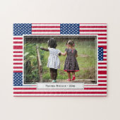 Patriotic USA AMERICAN Flag Foto Puzzle (Horizontal)