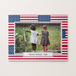 Patriotic USA AMERICAN Flag Foto Puzzle