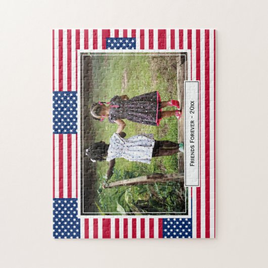 Patriotic USA AMERICAN Flag Foto Puzzle (Vertikal)