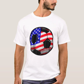 Patriotic USA American Flag Fußball 4th July Fam T-Shirt
