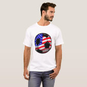Patriotic USA American Flag Fußball 4th July Fam T-Shirt (Vorne ganz)