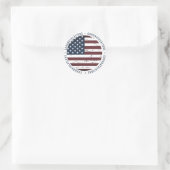 Patriotic USA American Flag Herzlichen Glückwunsch Runder Aufkleber (Tasche)