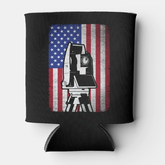 Patriotic USA American Flag Land Surveyor Dosenkühler (Vorderseite)
