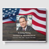 Patriotic USA American Flag Memorial Funeral Gästebuch (Vorderseite)