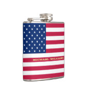 Patriotic USA American Flag Mit Monogramm Birthday Flachmann (Rechts)