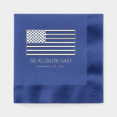 Patriotic USA American Flag Name Date Servietten Mit Folie (Vorderseite)