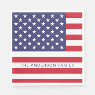 Patriotic USA American Flag Personalisiert Serviette