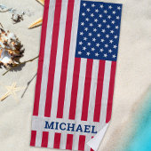 Patriotic USA American Flag Personalisiert Strandtuch