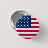 Patriotic USA American Flag Red White and Blue Button (Vorne & Hinten)