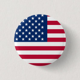 Patriotic USA American Flag Red White and Blue Button