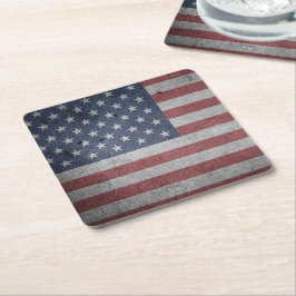 Patriotic USA American Flag Red White and Blue Rechteckiger Pappuntersetzer