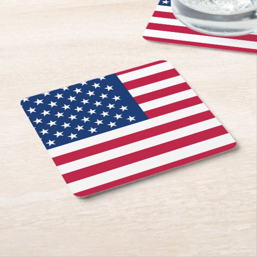 Patriotic USA American Flag Red White and Blue Rechteckiger Pappuntersetzer (angewinkelt)