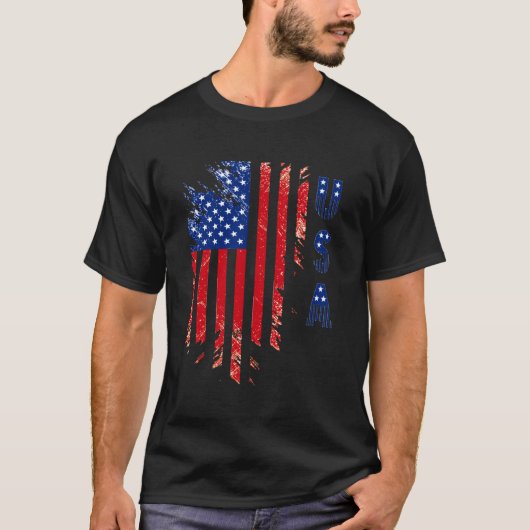 Patriotic USA American Flag T-Shirt (Vorderseite)