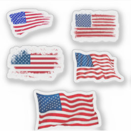 Patriotic USA American Flags Aufkleber