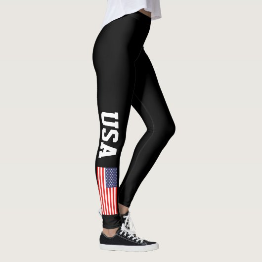Patriotic USA Amerikanisches Fahnenzeichen Legging Leggings (Rechts)