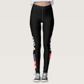 Patriotic USA Amerikanisches Fahnenzeichen Legging Leggings (Vorderseite)