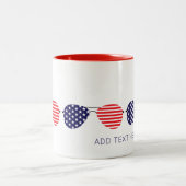 Patriotic USA Aviator Sonnenbrillen Eigene Texte h Zweifarbige Tasse (Mittel)