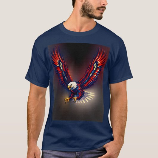 Patriotic USA Bald Eagle T-Shirt (Vorderseite)