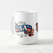 Patriotic USA Banner Kaffeetasse (Vorderseite Links)