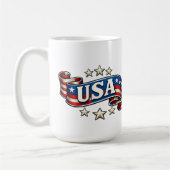 Patriotic USA Banner Kaffeetasse (Links)