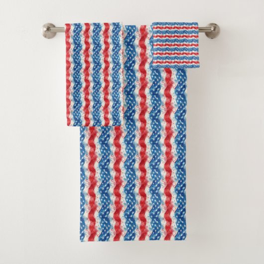 Patriotic USA Bath Towel Set (Insitu)