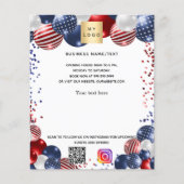 Patriotic USA Business-Logo qr Code-Einführung Flyer (Vorne)