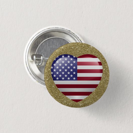 Patriotic USA Button (Vorne & Hinten)