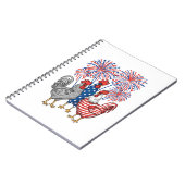 Patriotic USA Chicken USA Hen 4. Juli Notizblock (Linke Seite)