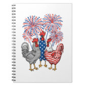 Patriotic USA Chicken USA Hen 4. Juli Notizblock (Vorderseite)