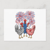 Patriotic USA Chicken USA Hen 4. Juli Postkarte (Vorderseite)