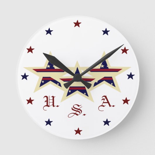 PATRIOTIC USA CLOCK RUNDE WANDUHR (Vorderseite)
