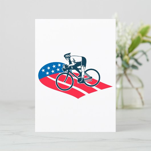 Patriotic USA Cycling American Flag Bike Rider Einladung