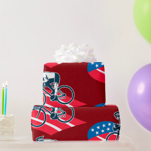 Patriotic USA Cycling American Flag Bike Rider Geschenkpapier