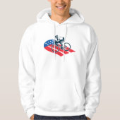 Patriotic USA Cycling American Flag Bike Rider Hoodie (Vorderseite)